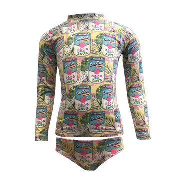 POP ART GIRLS LONG SLEEVE RASH GUARD SET